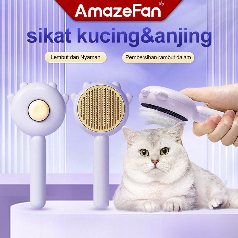 AmazeFan Sisir kucing bulu rontok Sisir Grooming Kucing Anjing Tahan air Pet Grooming Brush Sisir Bulu Hewan Anti-statis Pet Comb Perawatan Peliharaan Cocok untuk hewan peliharaan berbulu panjang dan pendek