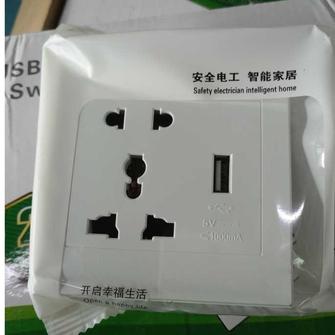Stop Kontak Universal UK EU US Electric Socket 1 2 Port USB Charger Colokan Listrik Dinding Tempel Tanam Saklar Serbaguna Kelistrikan Rumah Tangga