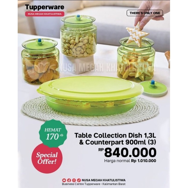 Counterpart/Counterpart hijau/Counterpart tupperware/Counterpart promo/Counterpart 900ml/toples Tupperware/toples lebaran