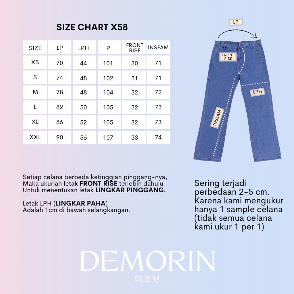 DEMORIN - Celana Baggy Jeans Panjang Highwaist Jeans Wanita Korean Style Kekinian - TY x58