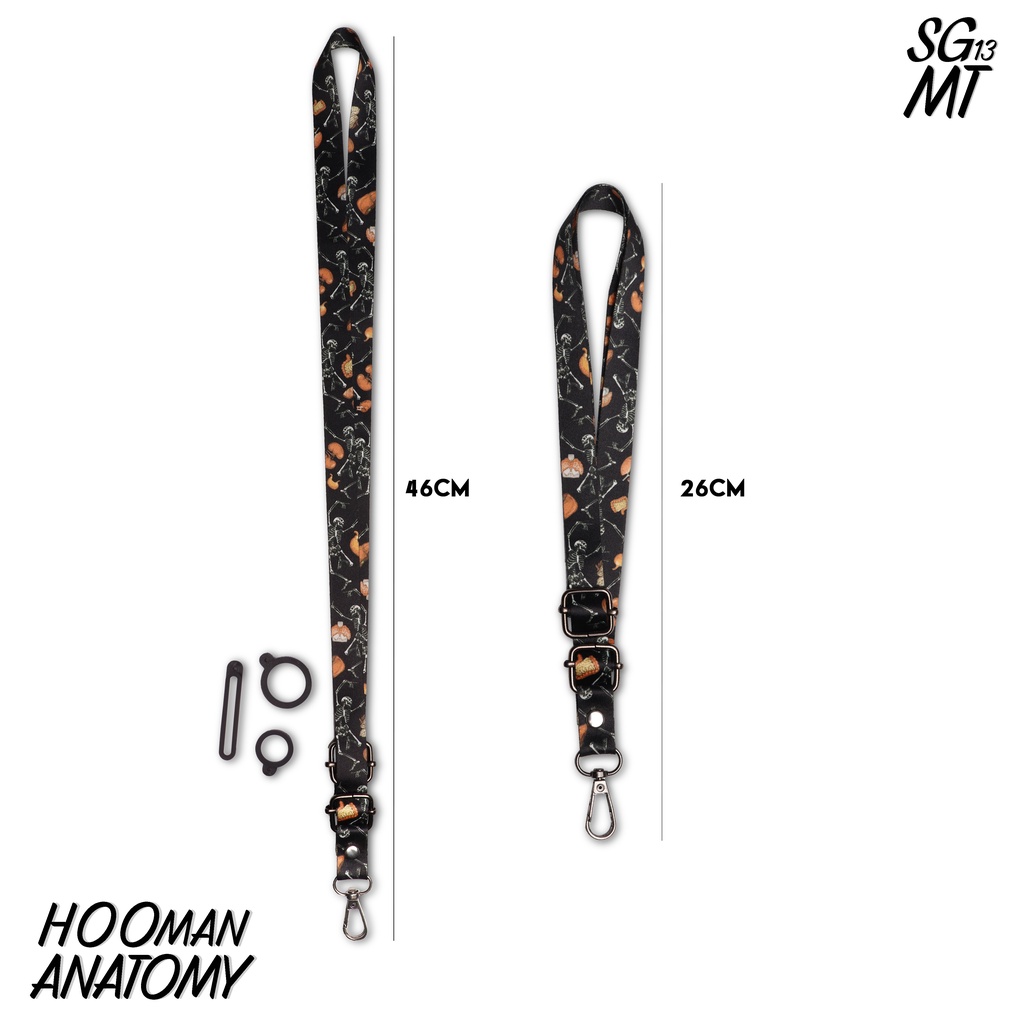 Lanyard id card holder name tag Hp Lanyard full printing Adjustable HOOMAN ANATOMY 3 pcs Oring