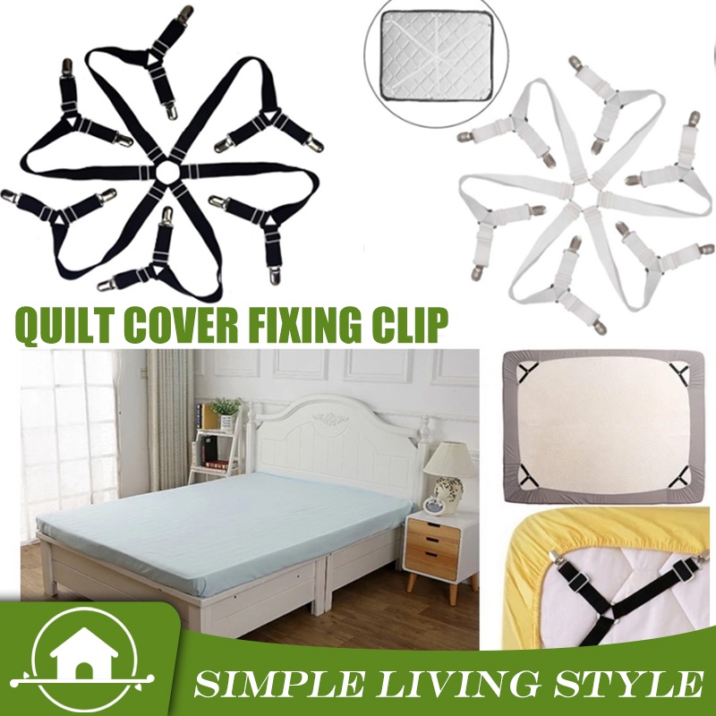 1 Set Isi 4 Pcs Pengait Sprei Kasur / Pengait Sudut Sprei / Penjepit Sprei Kasur / Jepitan Sprei /  BED SHEET GRIPS