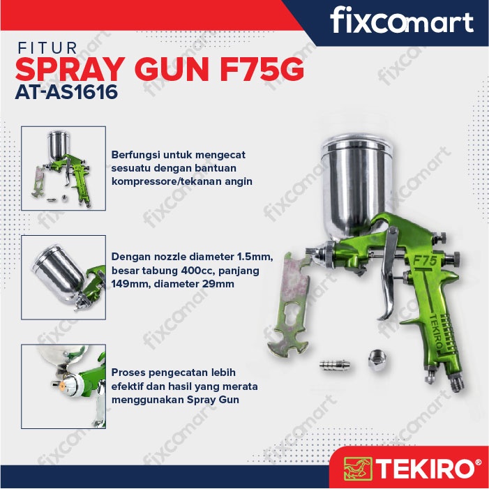 Tekiro Spray Gun / Alat Semprot Cat Tabung Atas F 75 G