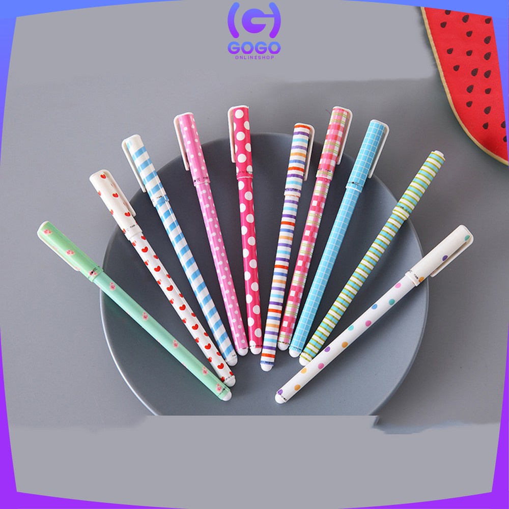 GOGO-A54 Pulpen Gel Set Warna Warni 10IN1 Pena Cair Motif Karakter / Pena Korea Color Pen Souvenir Set Alat Tulis Sekolah dan Kantor Import