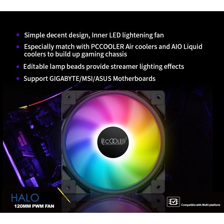 Fan Casing - PCCOOLER HALO FRGB (SINGLE) 12CM - Fan Casing FRGB Pccooler Halo