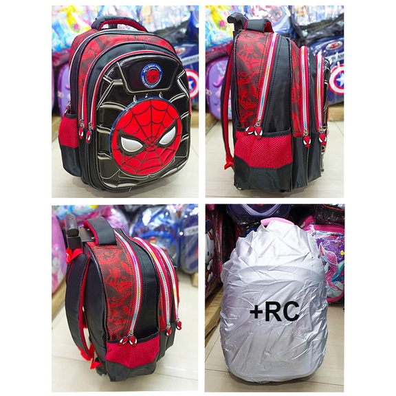 TAS TROLLEY DORONG ANAK SEKOLAH SD LAKI LAKI JAGOAN KELELAWAR DINO DINOSOURUS ALUCARD GLOSSY / EMBOS TIMBUL 3RESLETING IMPORT ( Alucard - OSH - GLITER 16&quot; )
