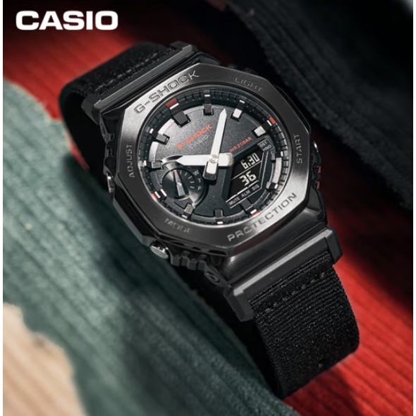 G-Shock Fashion Sports Trend Jepang Men's Waterproof dan Shockproof Boyfriend Watch GM-2100C-5A-2100 Series Woven Band