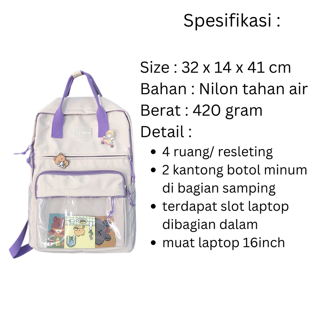 YOUBAGSHOP Tas Ransel Anak Sekolah muat Laptop 16 inch Anti Air import 583