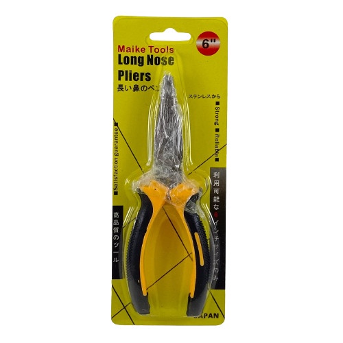 Tang Jepit Standard 6 inch Grip Karet Tang Capit Mini Long Nose Pliers Capit Kombinasi 6&quot; Merk Maike