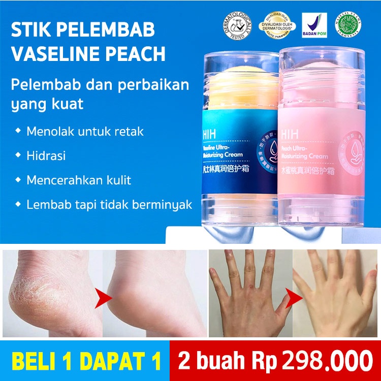 Stik Pelembab Vaseline Peach-Mengatasi Persendian Tangan Dan Kaki Yang Pecah-Pecah/Terkelupas/Hitam