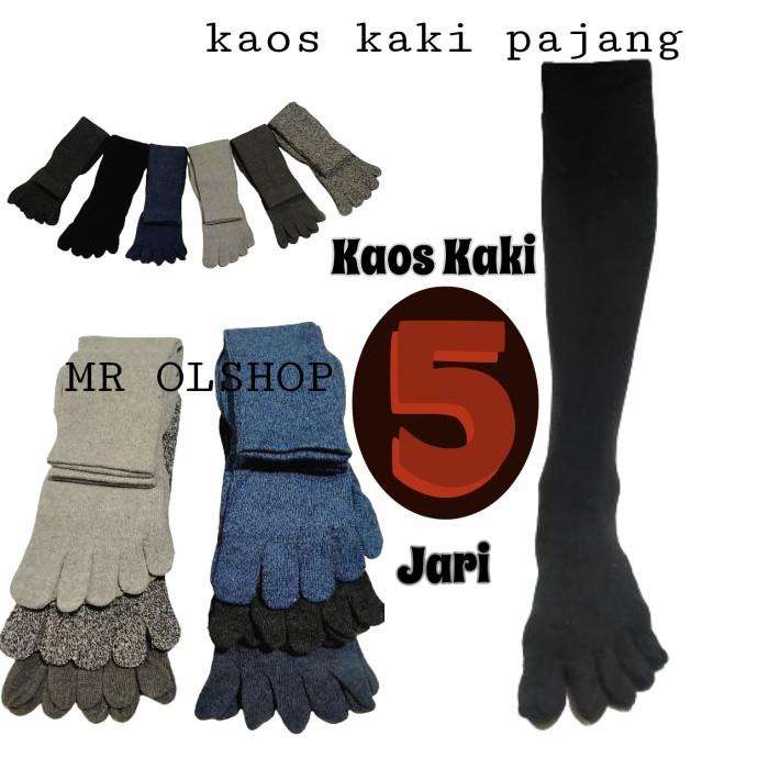 Terlaris 12Pasang Kaos Kaki 5Jari Panjang /Kaos Kaki Polos Lima Jari Panjang