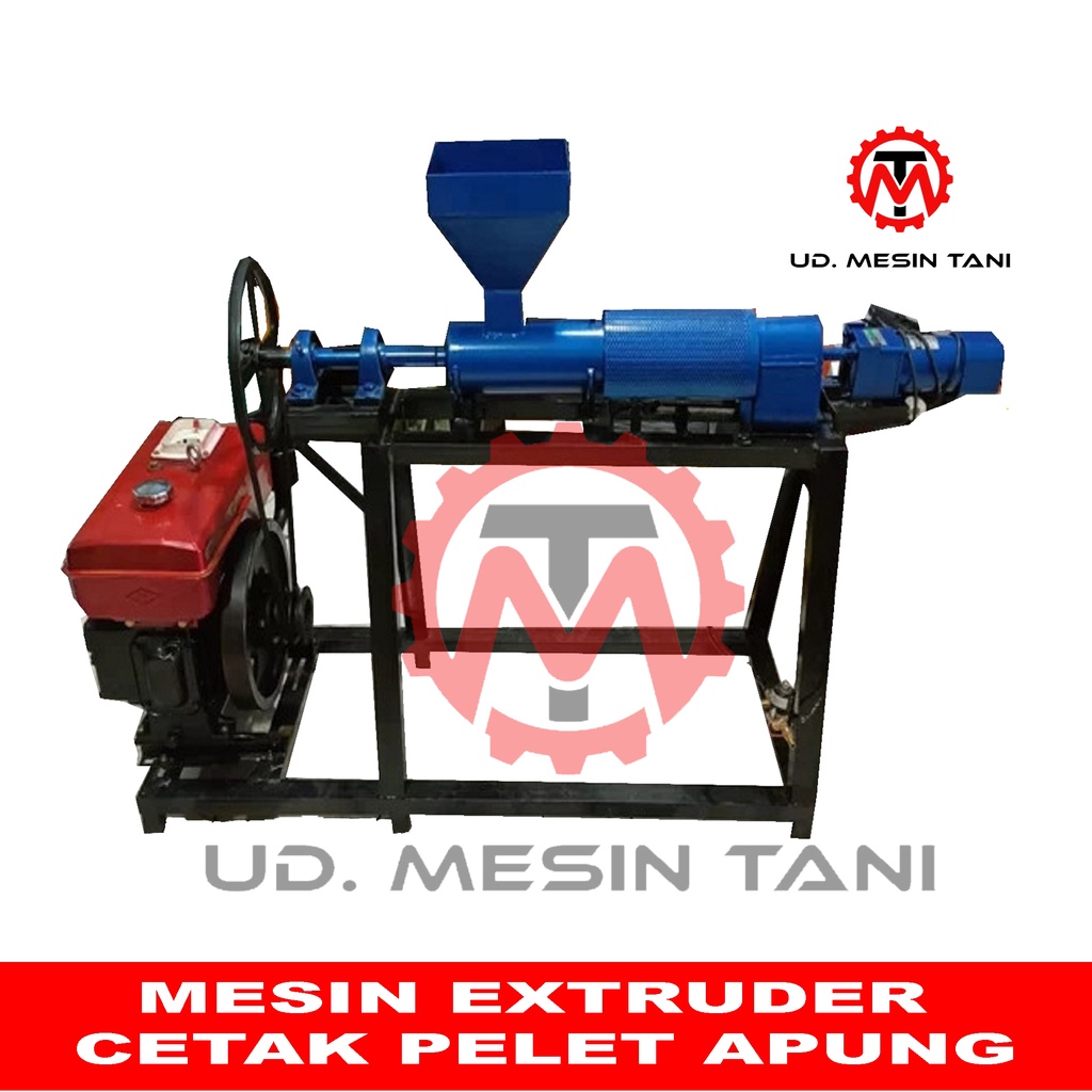 MESIN EXTRUDER CETAK PELET APUNG LENGKAP DISEL 16 HP