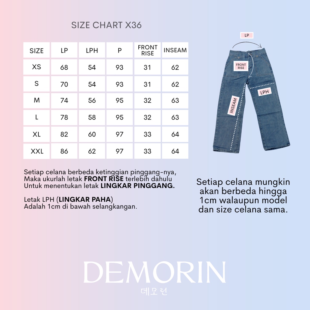 DEMORIN - Celana Jeans Wanita Straight Highwaist Kekinian - Misha X36