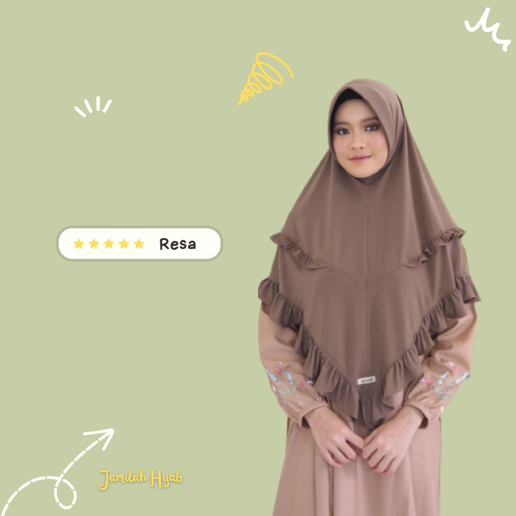 Resa Jilbab Terbaru Jamilah Hijab Bergo Jumbo Sedang Terbaru Kerudung Instan Jumbo Size L Resa Bahan