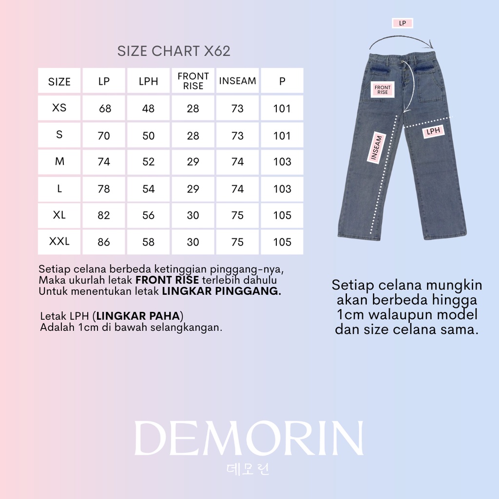 DEMORIN - Celana Jeans Wanita Straight Highwaist Kekinian - X62 CASSANDRA