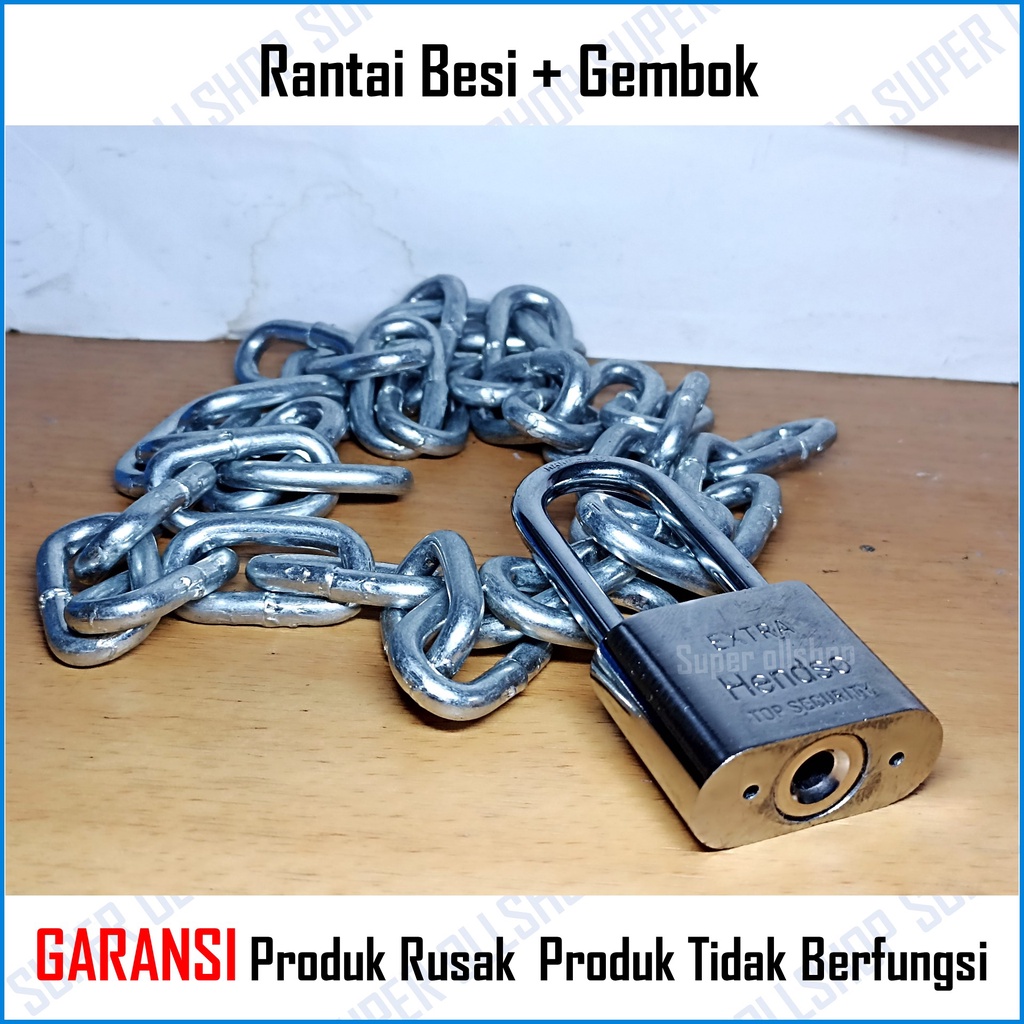 Rantai Besi / Kapal Galvanized 5 Mm 3/16 inch Panjang 1 Meter / Rantai Kapal 3/16 Inch 1 Meter Rante Besi Gembok 40 Mm Pagar Pintu Rumah