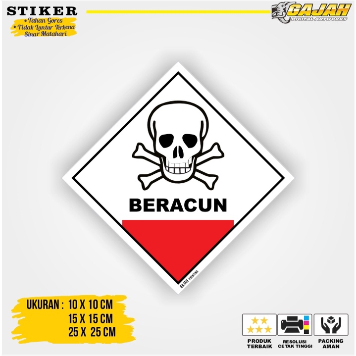

Stiker Simbol LAbel K3 Limbah B3 Hazmat Beracun