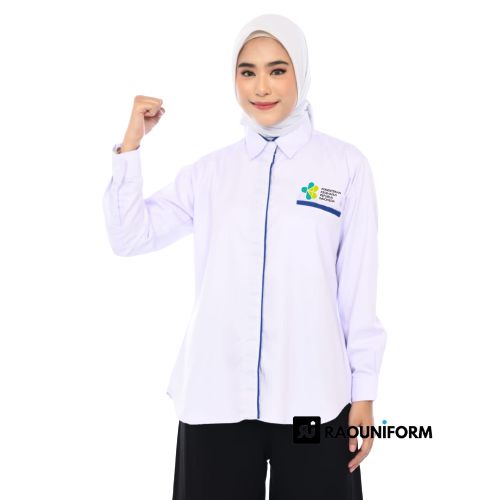 Kemeja Putih Kemenkes/Kemeja Lengan Panjang Kemenkes/Kemeja Putih Kementrian Kesehatan/Kemeja Putih Pria Kemenkes/Kemeja Resmi Kemenkes