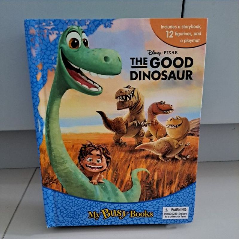 my busy book disney the good dinosaur storybook, figurines, playmat, preloved like new