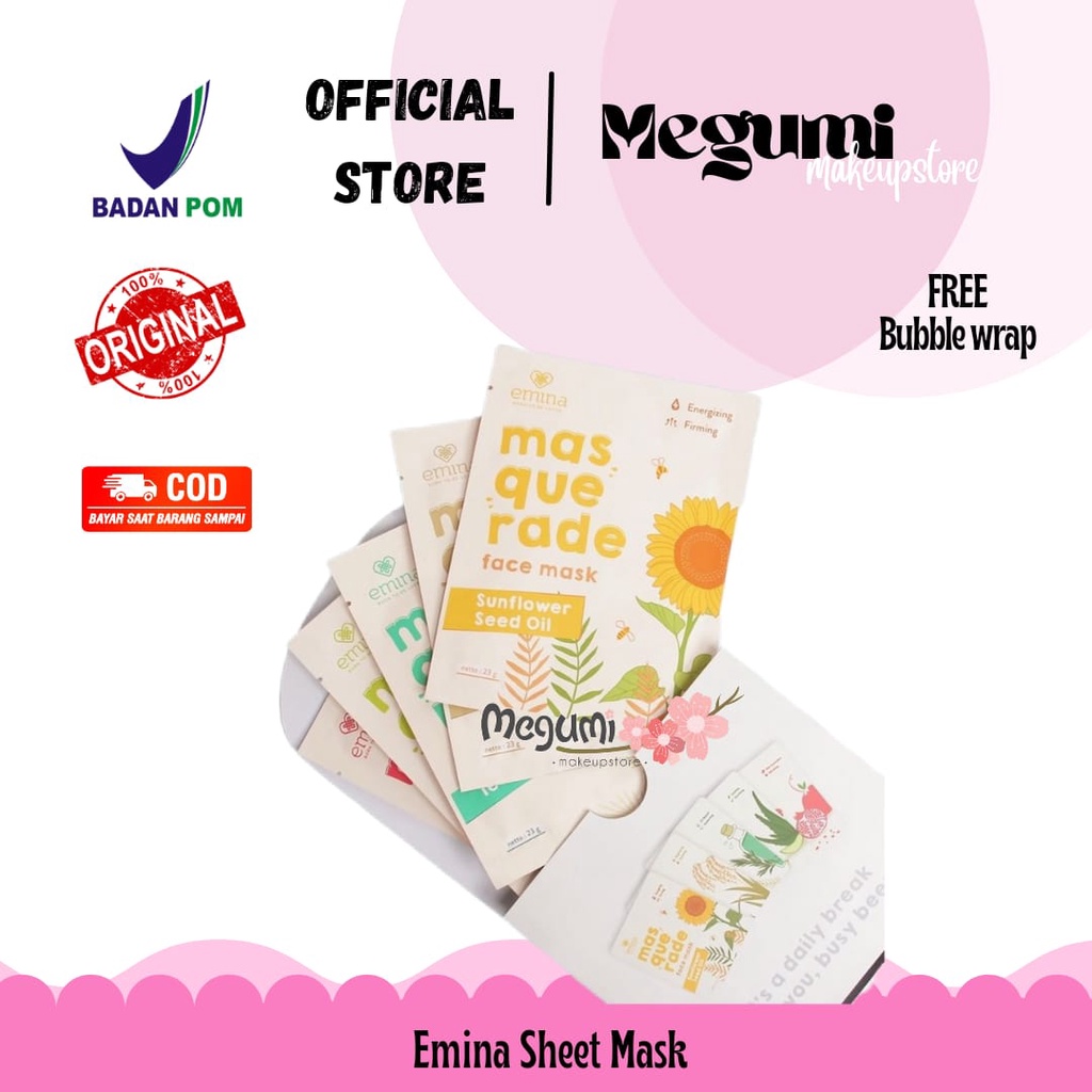 { megumi_makeup } EMINA MASQUARADE FACE MASK / MASKER WAJAH SHEET MASK