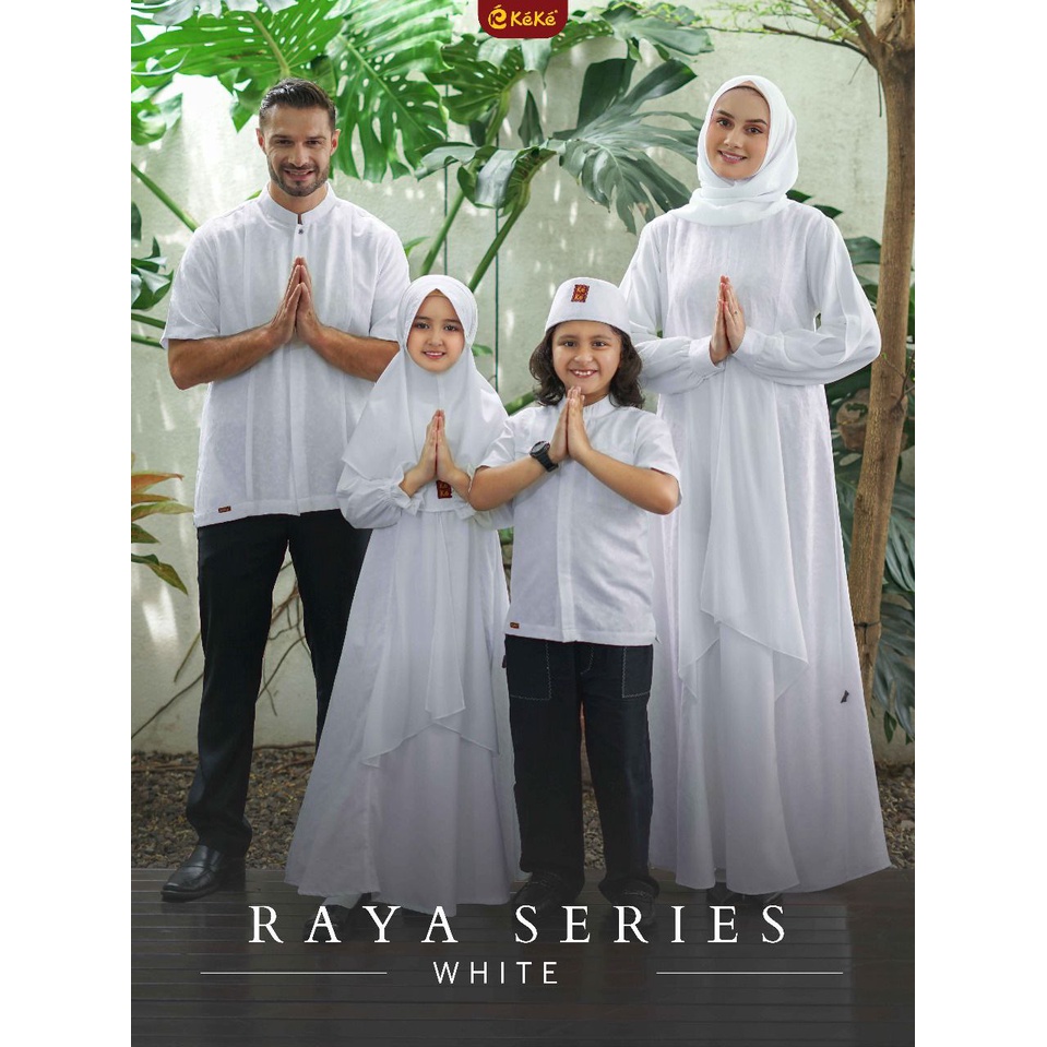 SARIMBIT KEKE 2023 RAYA SERIES WHITE/ GAMIS PUTIH KEKE RAYA SERIES/KOKO PUTIH LENGAN PANJANG/ KOKO P