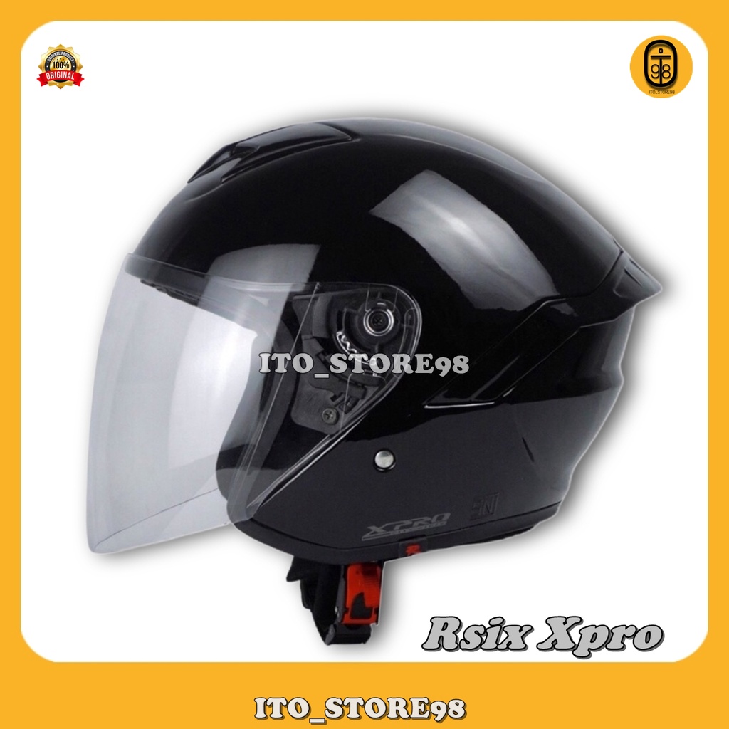 Helm Sepeda Motor Half Face Rsix Xpro Original Helem Pria Wanita Dewasa & Perempuan Hijab Standar SN