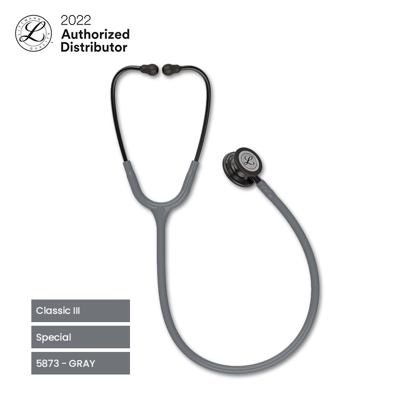 3M Littmann Classic III Stethoscope / Stetoskop Dewasa - GRAY, SMK, V.GRAY STEM - 5873