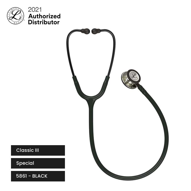 3M Littmann Classic III Stethoscope / Stetoskop Dewasa BLK TUBE CHAMPAGNE CP - BLACK - 5861