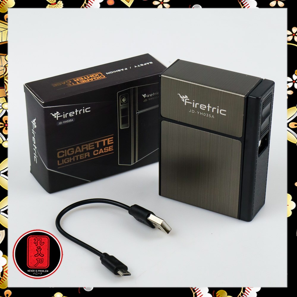 Kotak Rokok 20 Slot dengan Korek Elektrik Removable ( pemetik samping ) /kotak rokok keren