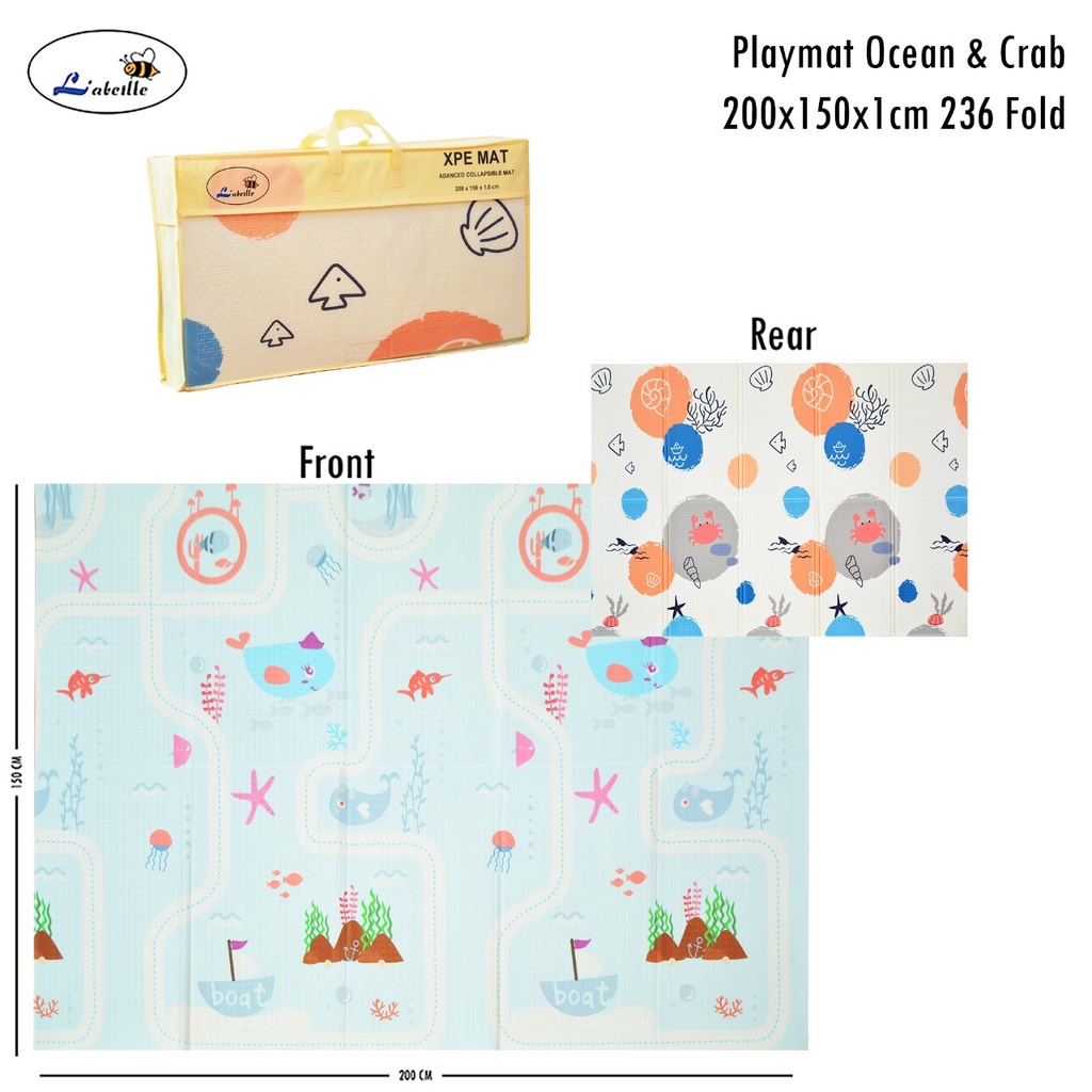 Makassar - Labeille / Junior Foldable Baby Playmat / Playmat Lipat Anak / Karpet Lipat Bayi / Matras Bayi