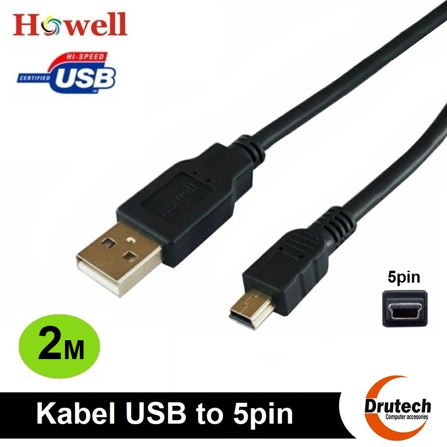 Howell Kabel USB 2.0 to 5 pin mini 2m