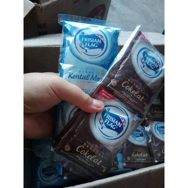 

Susu kental manis Frisian flag sachet Putih & Coklat