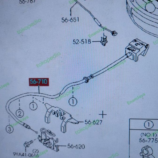 Mazda Genuine Parts Kabel kap Mesin Mazda CX7 56710 separe part mobil berkwalitas