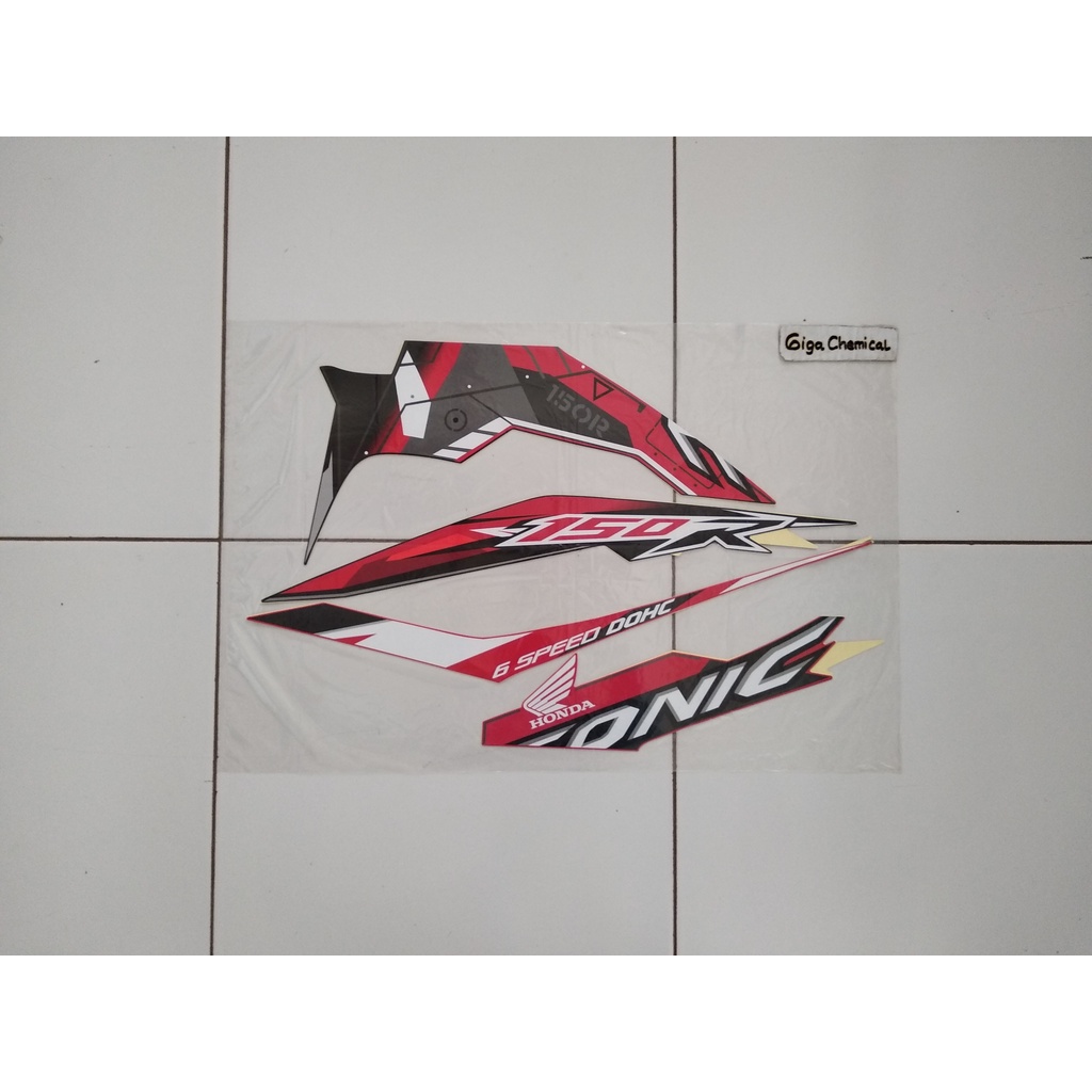 Striping Sticker Lis Honda Sonic 150r 2017 2018 2019 Hitam Merah Original