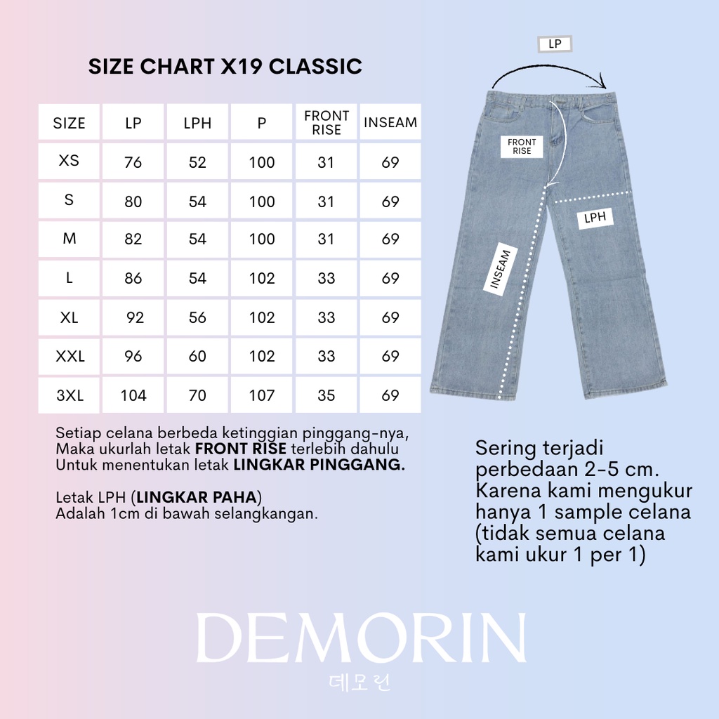 DEMORIN - Celana Jeans Wanita Baggy Highwaist Korean Style TABBY X19