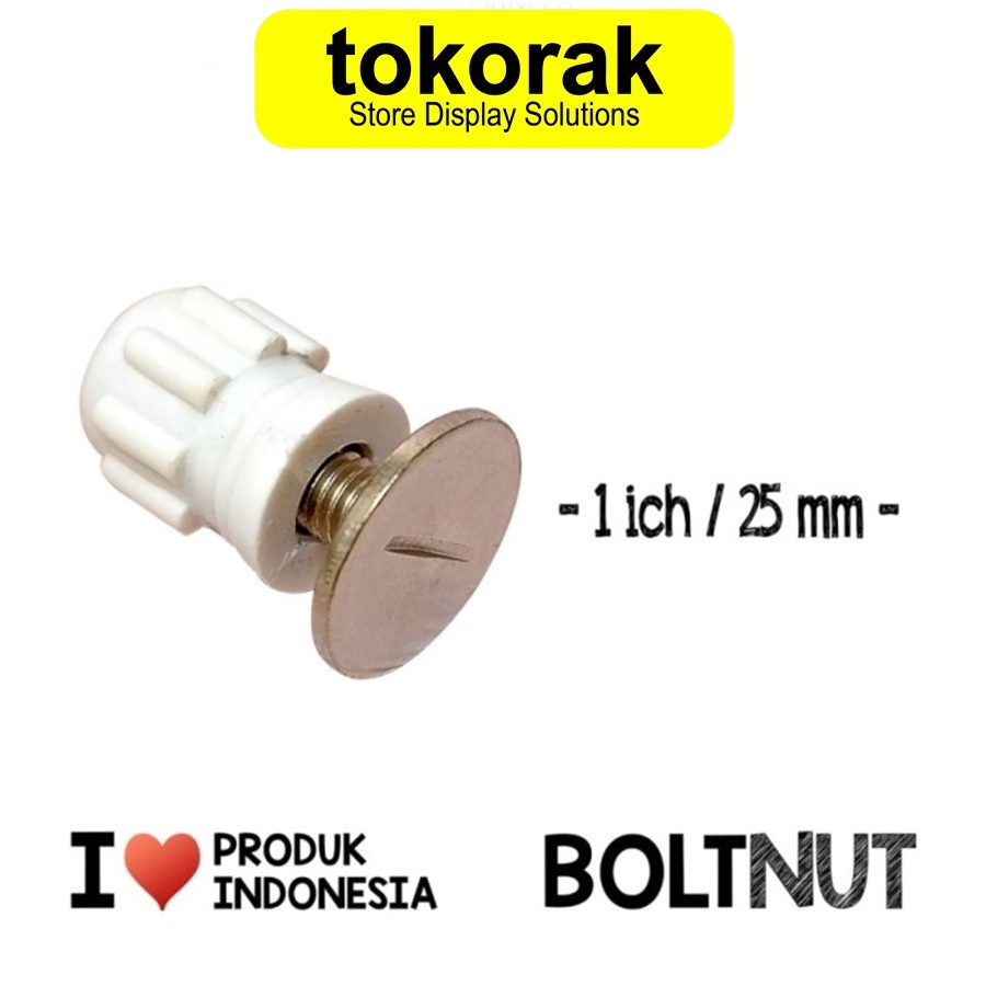 TUTUP PIPA BULAT 1 INCH ISI 2 PCS BOLT NUT 1&quot; BOLTNUT DAUN BRACKET HANGER 30 CM