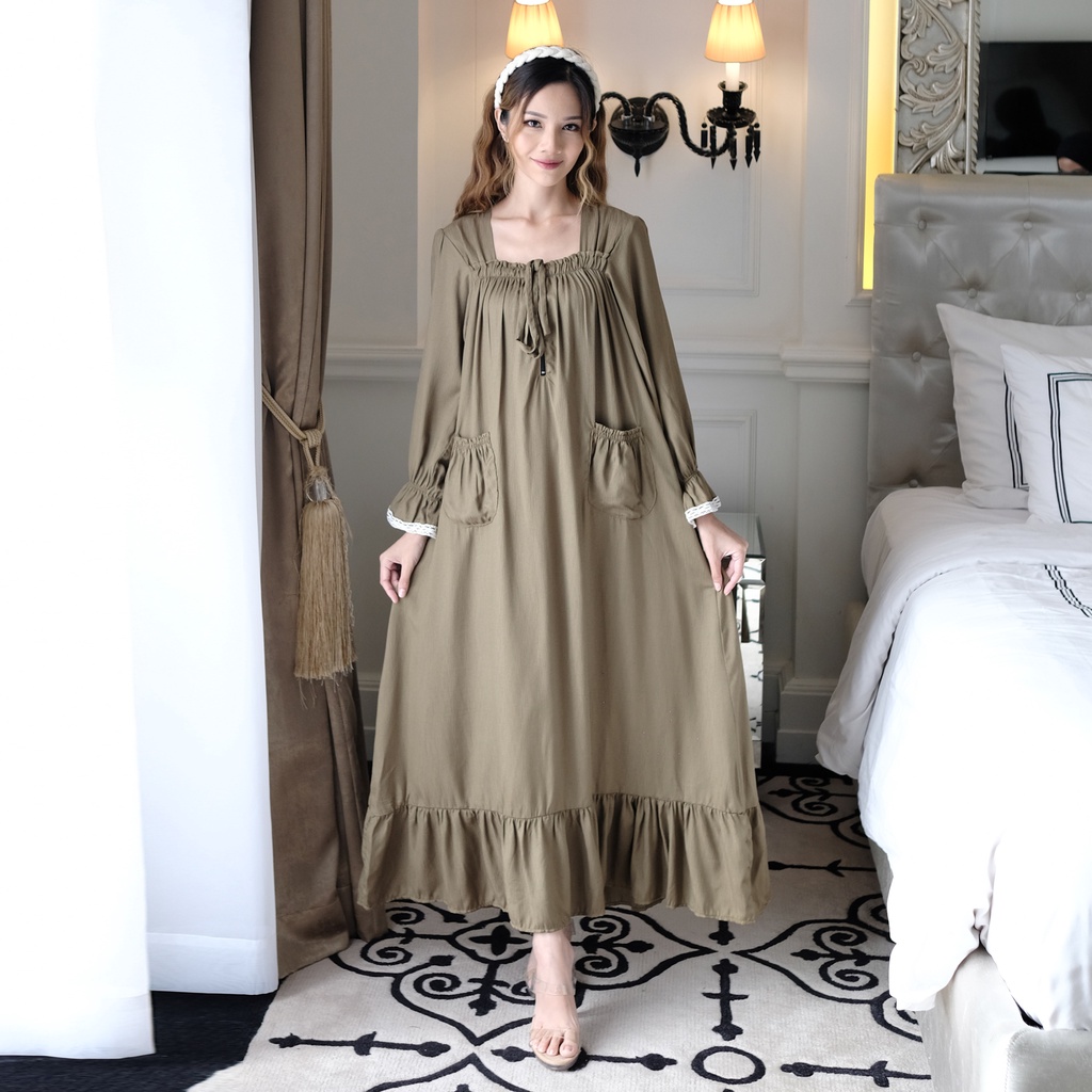 Ladybydiana MARGARETHA HOMEYDRESS Long Dress Wanita Bahan Rayon Premium Busui Friendly