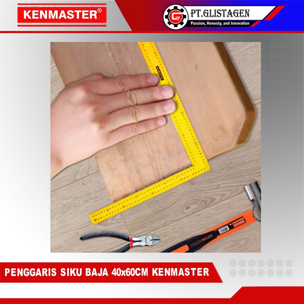 KENMASTER Siku Baja 40 x 60 cm - Pasekon Penggaris Siku Tukang Ukur