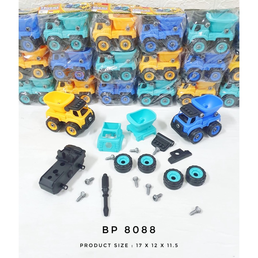 Mainan Anak DIY Assemble Truck Truk Rakit Konstruksi Dump Truck BP8088