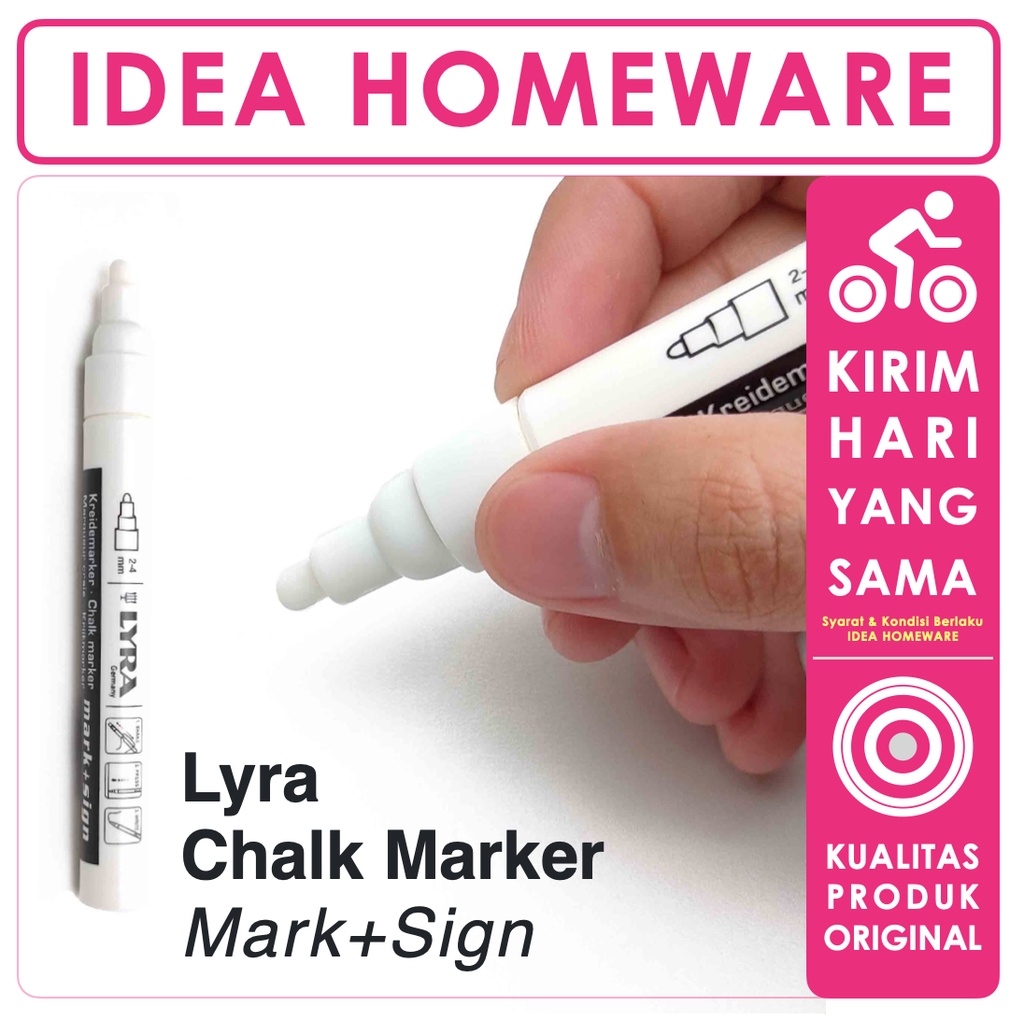 

Spidol Kapur Tulis - Lyra Chalk Marker White Round Tip 4410001