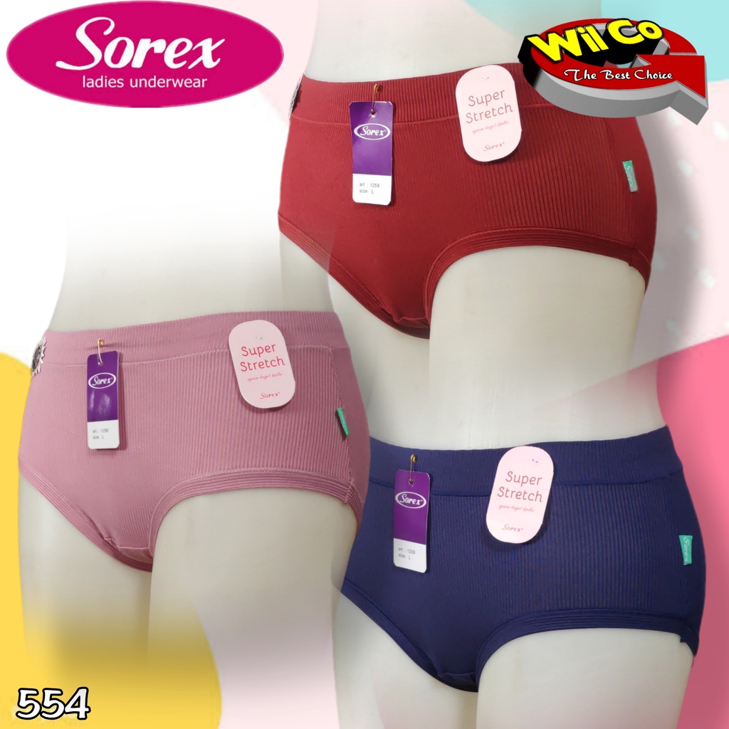 K554 - (Harga Per 1 Potong) CELANA DALAM PAKAIAN WANITA PAKAIAN DALAM SOREX SUPER STRETCH SIZE M - QL