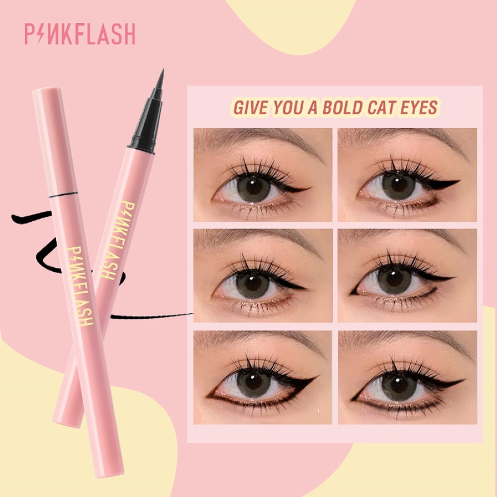 PINKFLASH Tahan lama Eyeliner Tahan air  Pigmentasi tinggi E01