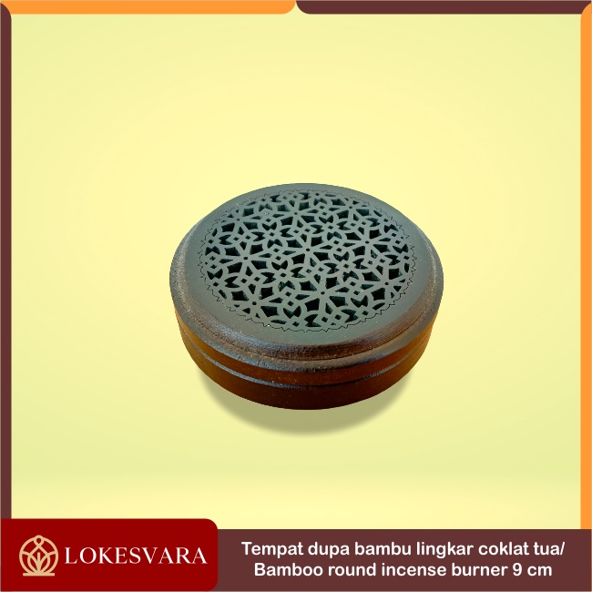 Tempat Bakar Dupa Lingkar Hiolo Round Incense Burner Bambu 9cm