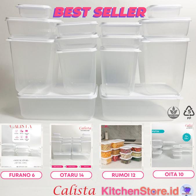 CALISTA TOPLES SET KOTAK PLASTIK PUTIH FOOD KONTAINER SET PREPARATION