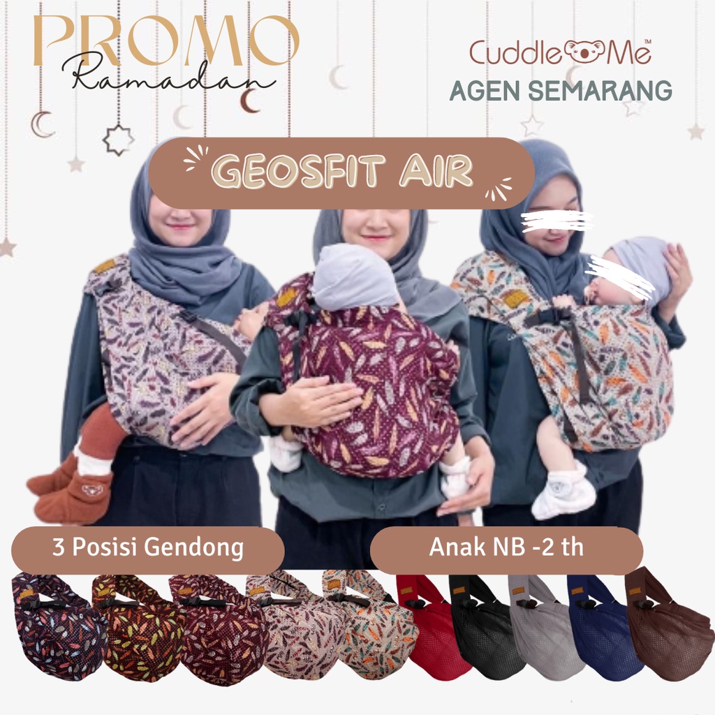 Gendongan Bayi Newborn CuddleMe Geos Fit Air Mshape 3 Posisi Gendong SNI Nyaman Praktis Ergonomis