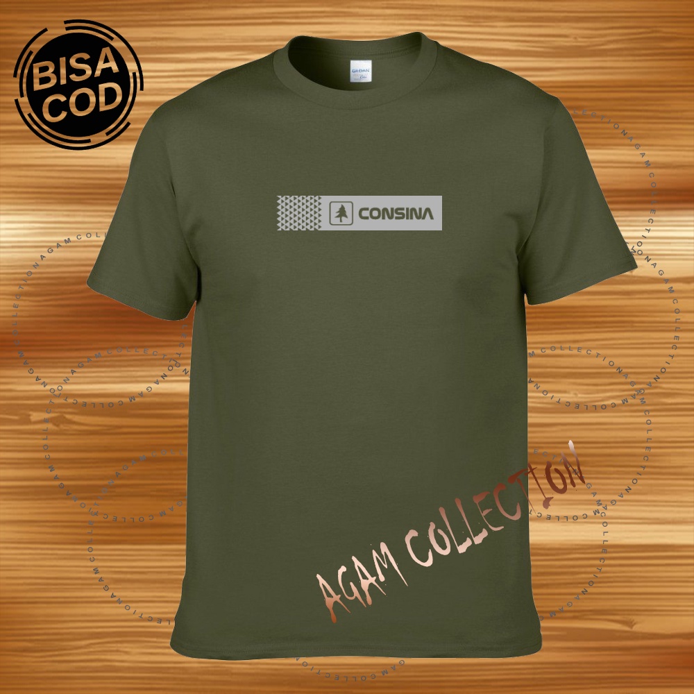 Agam Collection Baju Kaos Distro Lengan Pendek Consina Keren Text Silver Premium Quality Kaos Keren Cewek Cowok