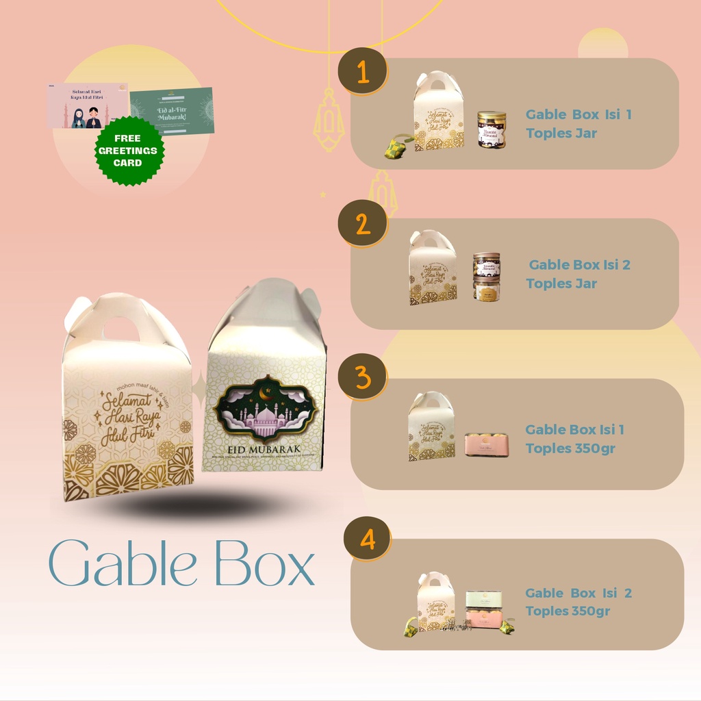 

Gable Box Hampers Spesial Lebaran By Butter Treats / Cookies Lebaran / Hampers Lebaran / Idul Fitri
