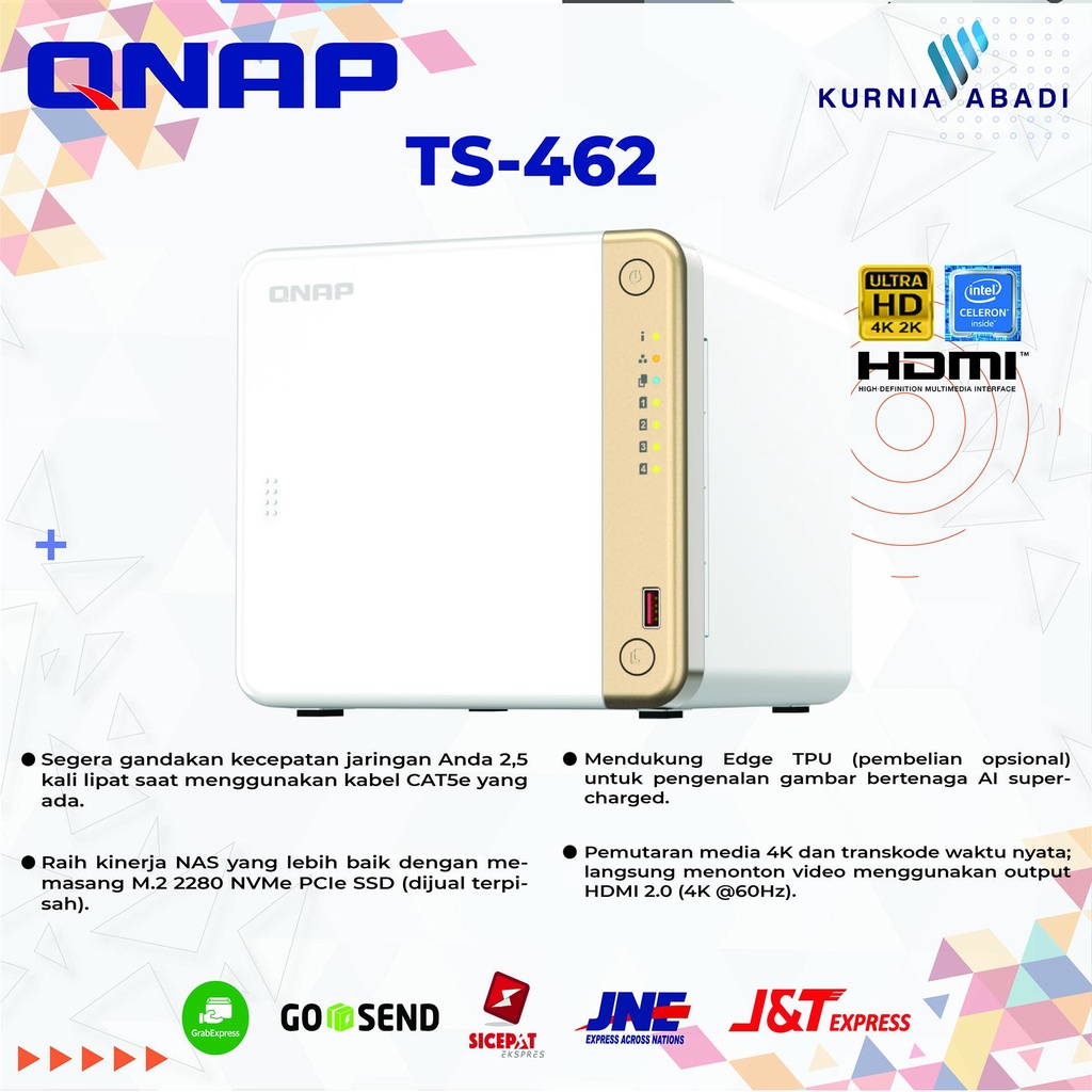 QNAP TS-462 RAM 4Bay NAS EXC DISK Intel Celeron Quad Core NAS