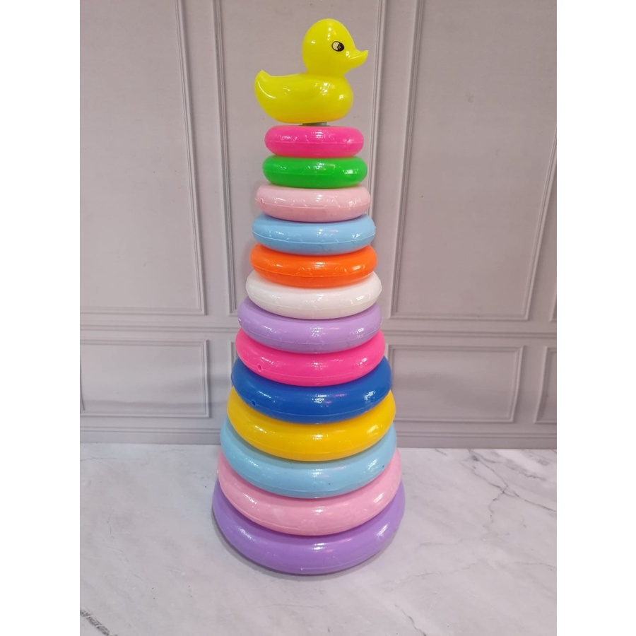 MAINAN Anak Ring Donut Bebek Super Jumbo 13 Susun Kualitas Premium