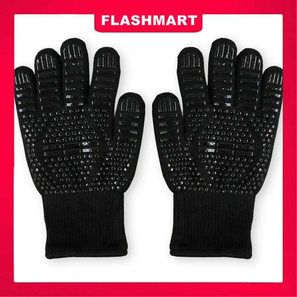 Murah Lebay Flashmart Sarung Tangan Anti Pisau &amp; Panas Heat Resistant Oven - W43